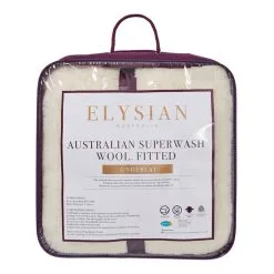 Elysian 450 GSM Australian Washable Wool Underlay White -Deals Bedding Store 483987 C 0100 00