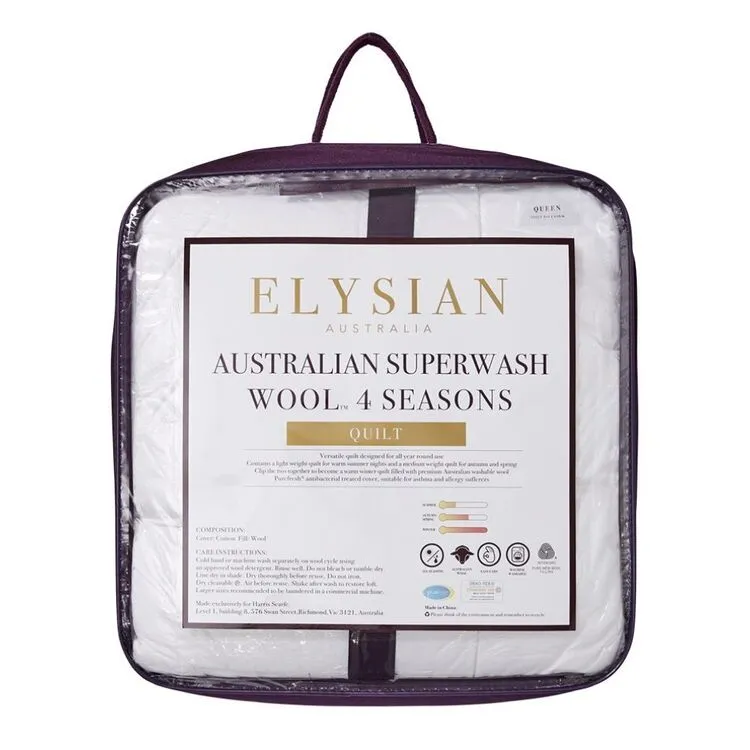 Elysian 550 GSM 4 Seasons Wool Quilt White 4 Elysian 550 GSM 4 Seasons Wool Quilt White - Image 2