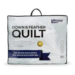 Killarney 50/50 Duck Down & Feather Quilt White -Deals Bedding Store 513255 C 0100 00