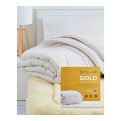 Mini Jumbuk MiniJumbuk Gold 450 GSM Australian Wool Quilt White