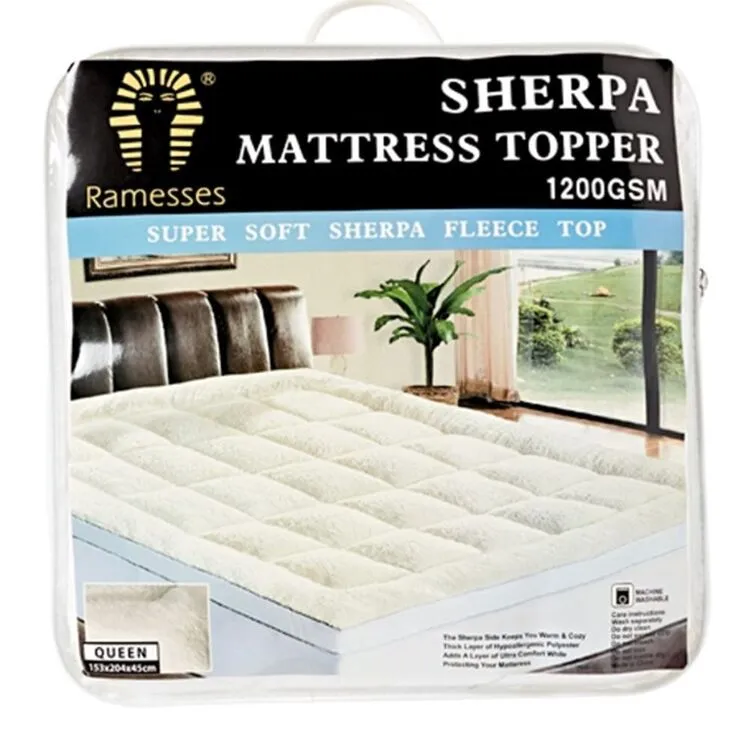 Ramesses 1200 GSM Sherpa Mattress Topper White 3 Ramesses 1200 GSM Sherpa Mattress Topper White