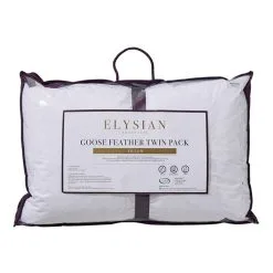 Elysian Goose Feather Pillow 2 Pack White Standard -Deals Bedding Store 533182 C 0100 00