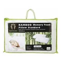 Ramesses Bamboo Memory Foam Pillows 2 Pack Standard