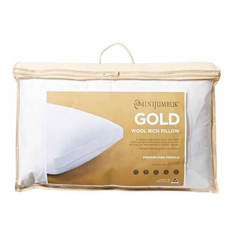 Mini Jumbuk Gold Wool Pillow Medium/High Profile Standard 3 Mini Jumbuk Gold Wool Pillow Medium/High Profile Standard