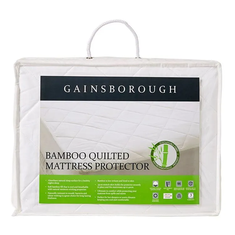 Gainsborough Bamboo Quilted Mattress Protector White 4 Gainsborough Bamboo Quilted Mattress Protector White - Image 2