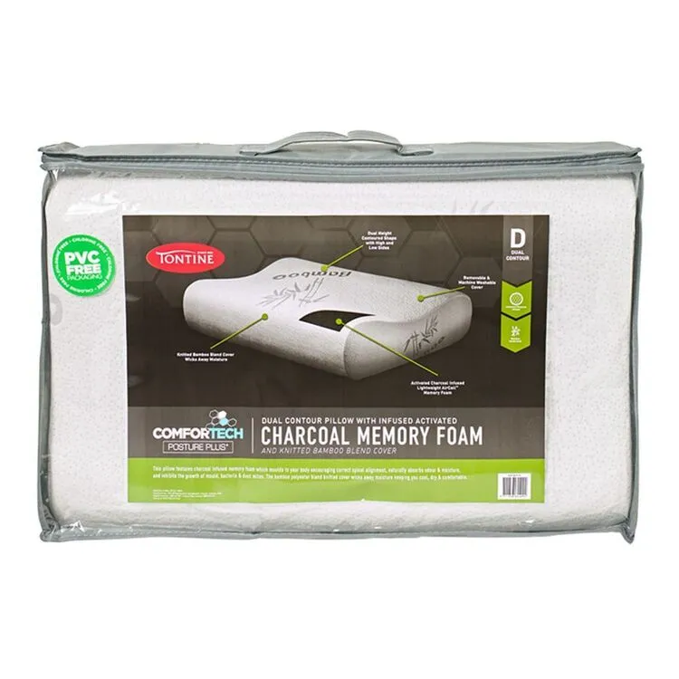 Tontine Comfortech Charcoal Infused Memory Foam Pillow Contour Standard 4 Tontine Comfortech Charcoal Infused Memory Foam Pillow Contour Standard - Image 2