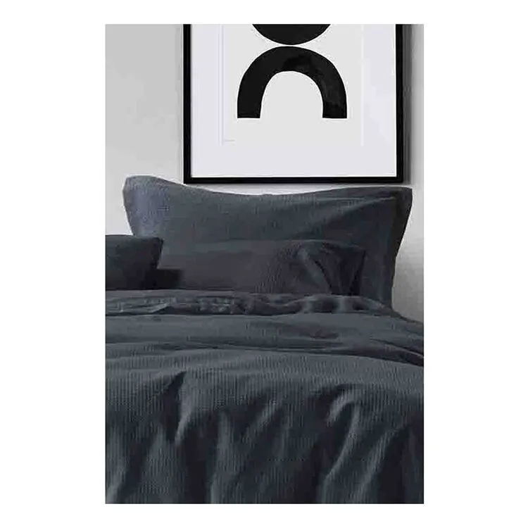 Gainsborough Capri 65x65cm Waffle European Pillowcase Charcoal 3 Gainsborough Capri 65x65cm Waffle European Pillowcase Charcoal