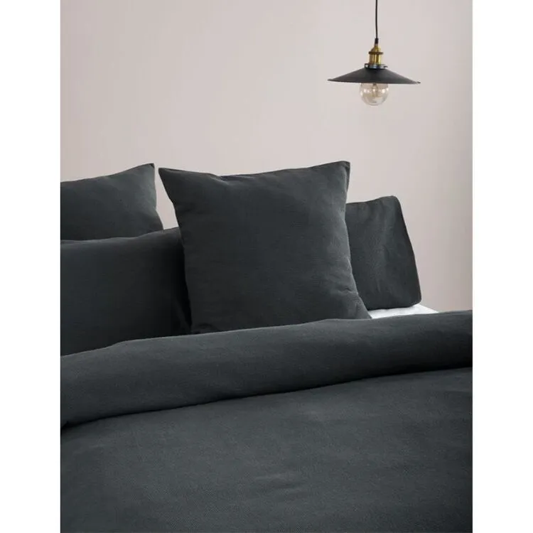 Linen House Providence Waffle 65x65cm European Pillowcase Charcoal European 3 Linen House Providence Waffle 65x65cm European Pillowcase Charcoal European