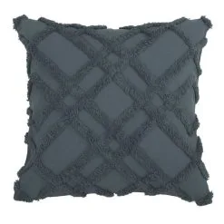Linen House Wiluna Chenille Cushion 48x48 Slate