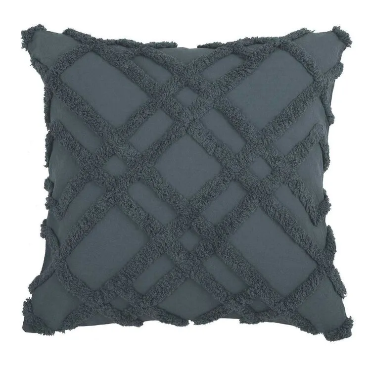 Linen House Wiluna Chenille Cushion 48x48 Slate 3 Linen House Wiluna Chenille Cushion 48x48 Slate