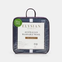 Elysian Australian Wool Blanket Queen Bed Blue 220 X 240 Cm -Deals Bedding Store 629797 C 0400 00 2