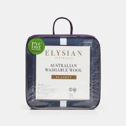 Elysian Australian Wool Blanket Queen Bed Blue 220 X 240 Cm -Deals Bedding Store 629797 C 0400 00