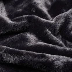 Soren Nevada Faux Fur Throw 130x170cm Black -Deals Bedding Store 631015 C 0001 00