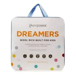 Mini Jumbuk MiniJumbuk Dreamers Kids Wool Rich Quilt White