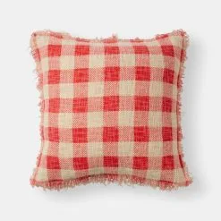 Chyka Home Chyka Gingham Cushion 50x50cm Calypso Coral 50 X 50 Cm