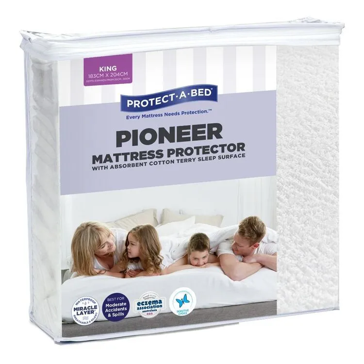Protect A Bed Protect-A-Bed Pioneer Terry Fitted Mattress Protector White 3 Protect A Bed Protect-A-Bed Pioneer Terry Fitted Mattress Protector White