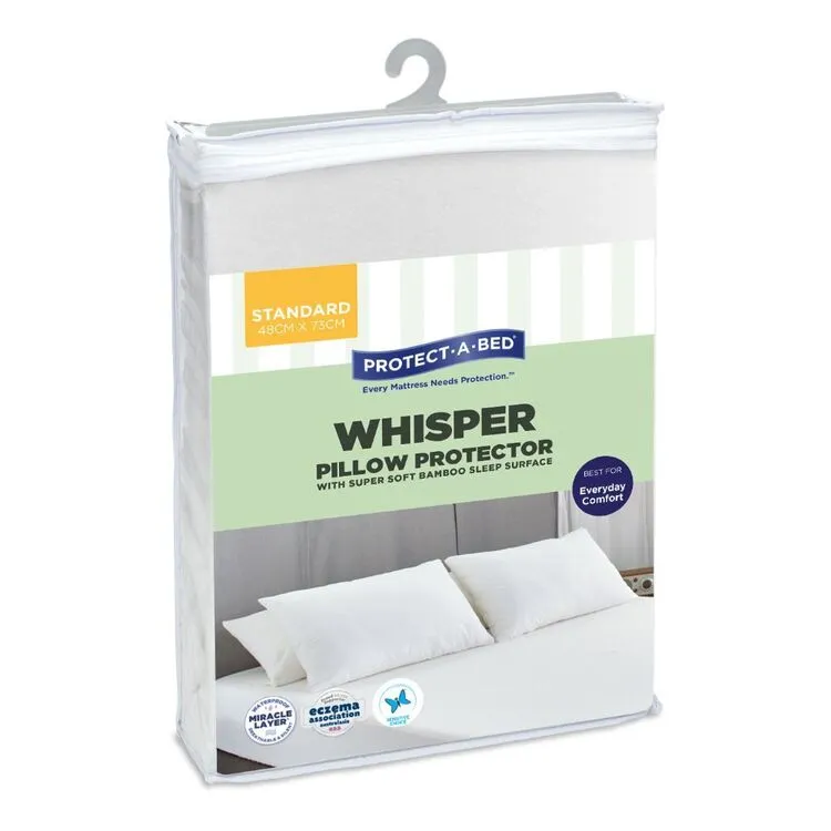 Protect A Bed Protect-A-Bed Whisper Bamboo Jersey Pillow Protector Standard Pillow White Standard 3 Protect A Bed Protect-A-Bed Whisper Bamboo Jersey Pillow Protector Standard Pillow White Standard