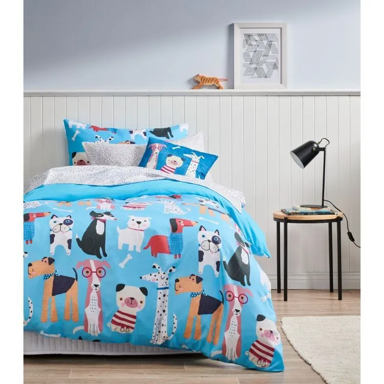 Happy Kids Puppy Club Glow In The Dark Quilt Cover Set Multicoloured 3 Happy Kids Puppy Club Glow In The Dark Quilt Cover Set Multicoloured