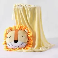 Happy Kids Lion Novelty Throw With Cushion 48x46cm Multicoloured 8 Happy Kids Lion Novelty Throw With Cushion 48x46cm Multicoloured -Deals Bedding Store BP626525001 multi msc