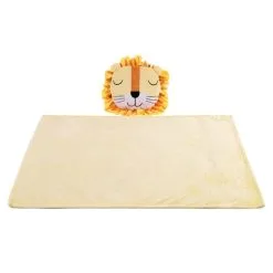 Front Page 4 Happy Kids Lion Novelty Throw With Cushion 48x46cm Multicoloured
