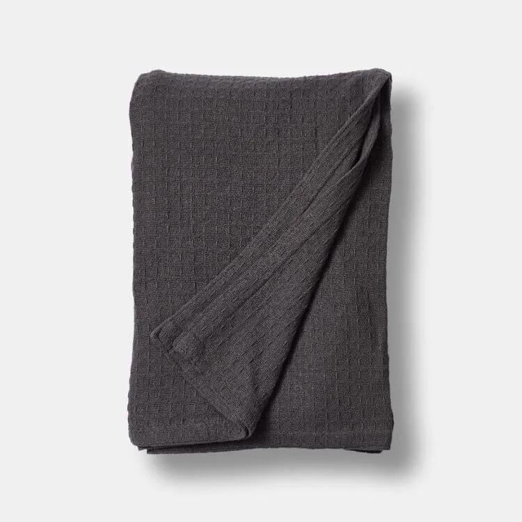 Bas Phillips Waffle Blanket Charcoal 3 Bas Phillips Waffle Blanket Charcoal