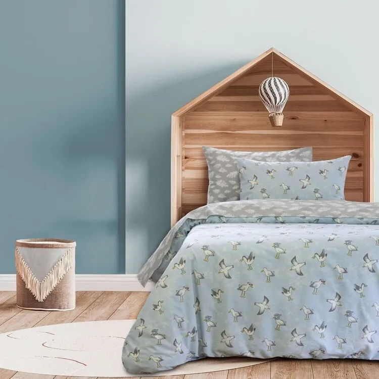 Jelly Bean Kids Seagulls Quilt Cover Set Blue 3 Jelly Bean Kids Seagulls Quilt Cover Set Blue