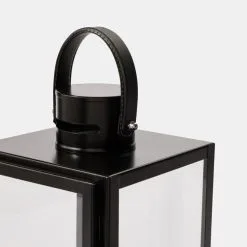 Soren Lantern With Faux Leather Handle