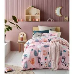 Happy Kids Miaow Glow In The Dark Quilt Cover Set Multicoloured