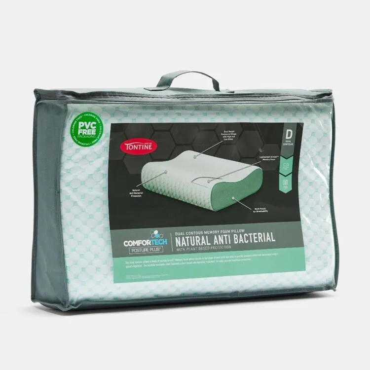Tontine Comfortech Anti Bacterial Contour Pillow White Standard 3 Tontine Comfortech Anti Bacterial Contour Pillow White Standard
