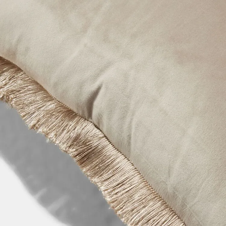 Elysian Velvet Fringe Cushion Linen 50 X 50 Cm 3 Elysian Velvet Fringe Cushion Linen 50 X 50 Cm