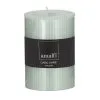 Amalfi Ribbed Unscented Pillar Candle Green