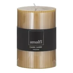 Amalfi Ribbed Unscented Pillar Candle Yellow