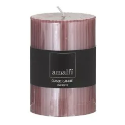 Amalfi Ribbed Unscented Pillar Candle Pink