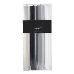 Amalfi Ribbed Dinner Candles Set Of 4 Blue/White/Grey/Taupe