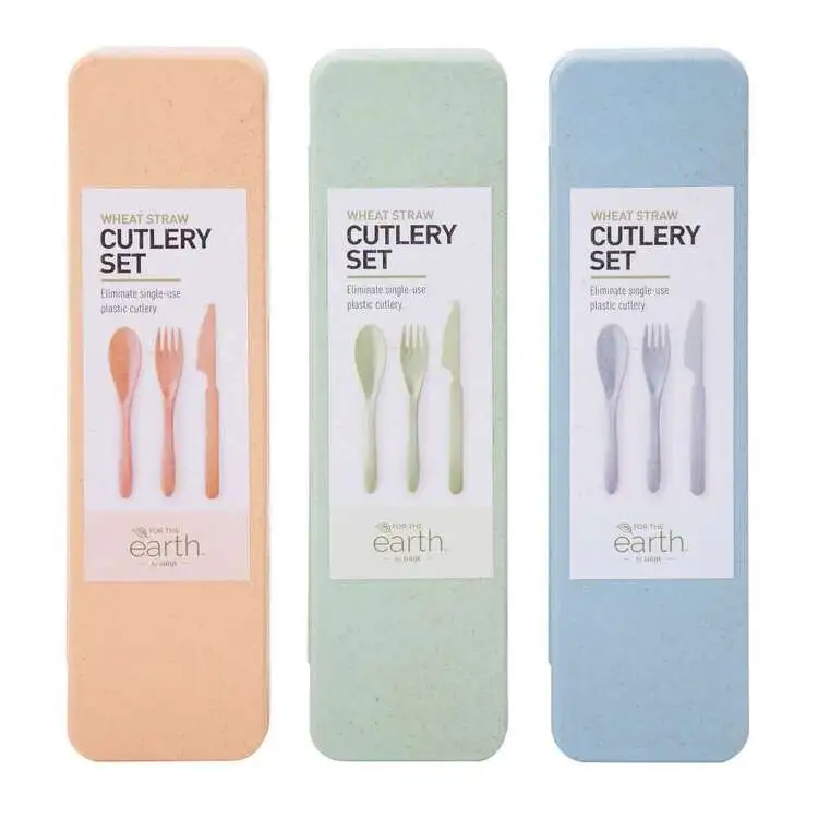 IS Gifts Wheat Straw Cutlery Set 3 Assorted Colours Set Of 1 6 IS Gifts Wheat Straw Cutlery Set 3 Assorted Colours Set Of 1 - Image 4