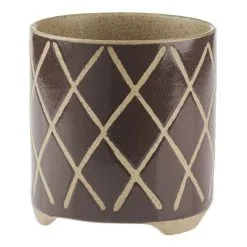 Linen House 16cm Planter Pot Estrada Coffee