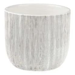 Linen House 19cm Planter Pot Taupin White