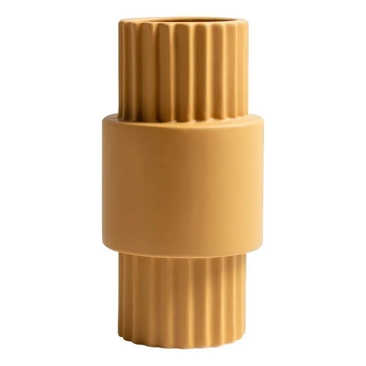 Kas Industry Tall Vase Mustard 15.5 X 15.5 X 30 Cm 3 Kas Industry Tall Vase Mustard 15.5 X 15.5 X 30 Cm